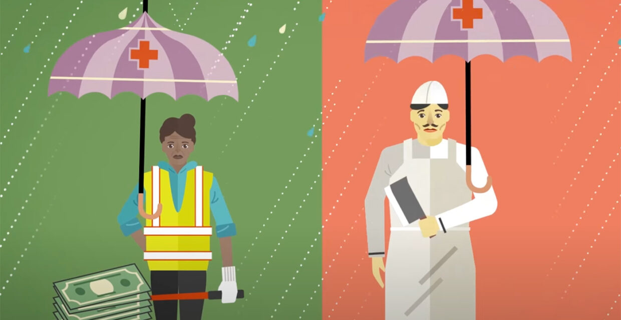 A still from an animated video that Graphicacy designed for CBPP, on Medicaid Expansion