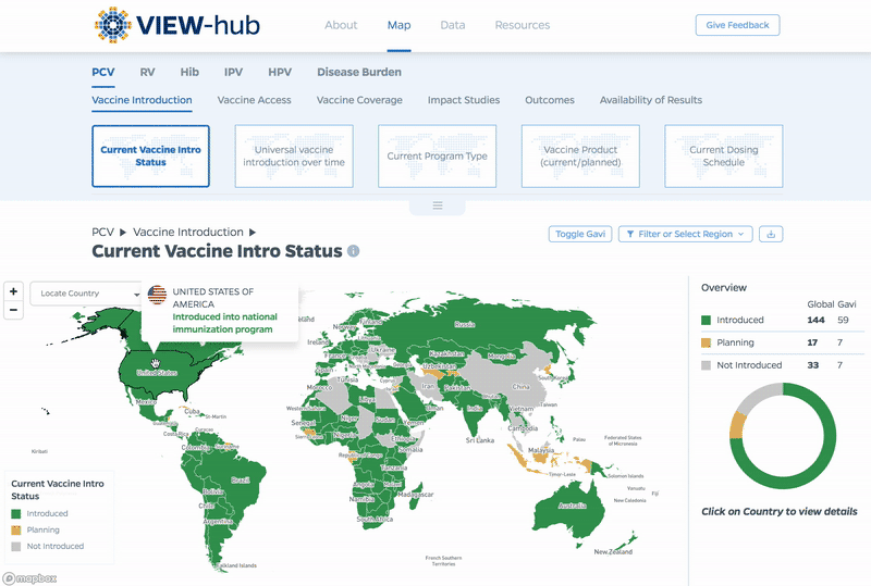 A user interacting with the VIEW-hub mapping project, designed by Graphicacy for IVAC